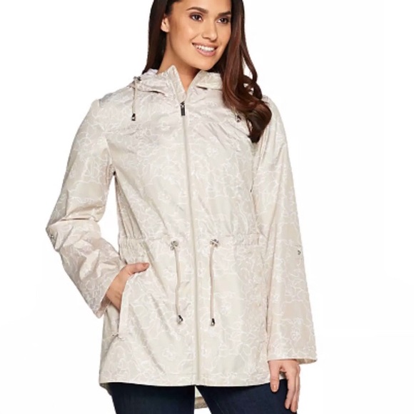 Susan Graver Jackets & Blazers - Susan Graver Water Resistant Packable Rain Jacket